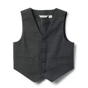 Boys Size 6 Janie and Jack Special Occasion Charcoal Grey Wool Vest, Like New!
